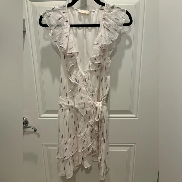 Ramy Brook Ivory Wrap Mini Dress - Picture 1 of 3